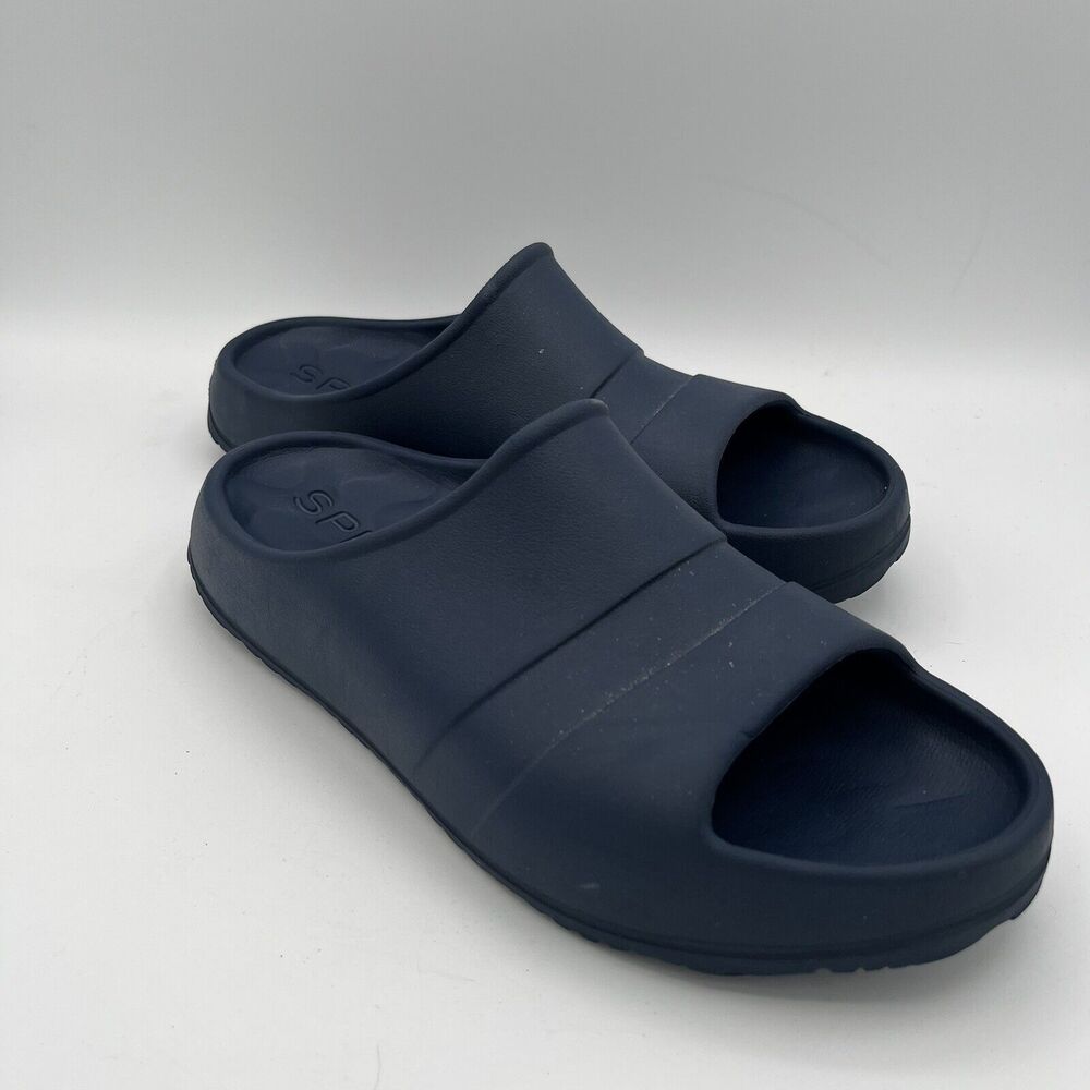 Sperry Navy Float Slides Flat Sandal Shoes Mens 8 Womans 10